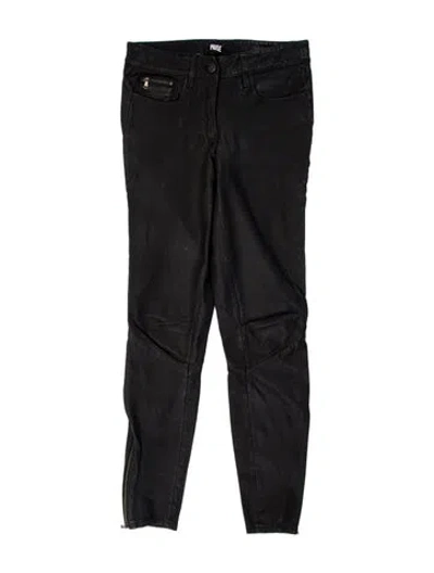 Pre-owned Paige Gamble Lambskin Skinny Leg Pants In Gray