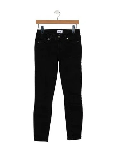 Pre-owned Paige Gamble Low-rise Skinny Leg Jeans In Black