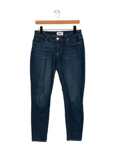 Pre-owned Paige Gamble Low-rise Skinny Leg Jeans In Blue