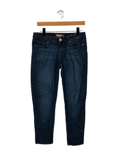Pre-owned Paige Gamble Low-rise Skinny Leg Jeans In Blue