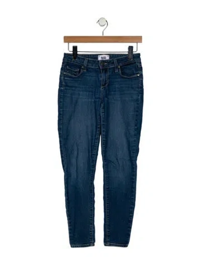 Pre-owned Paige Gamble Low-rise Skinny Leg Jeans In Blue