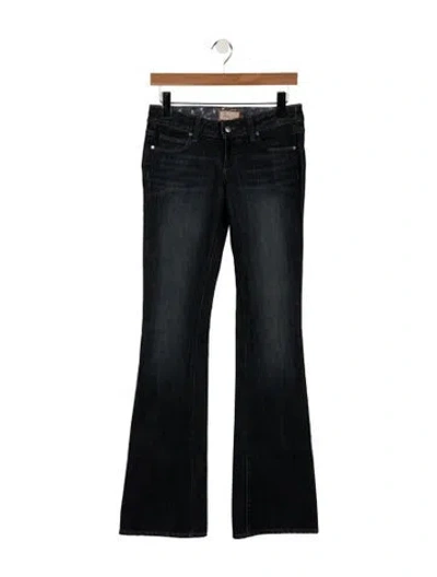 Pre-owned Paige Gamble Mid-rise Flared Jeans In Blue