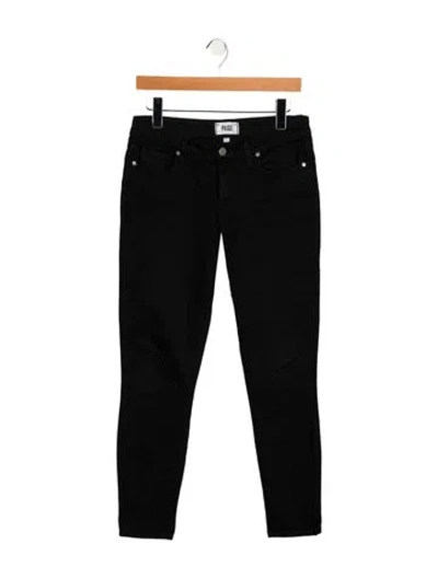 Pre-owned Paige Gamble Mid-rise Skinny Leg Jeans In Black