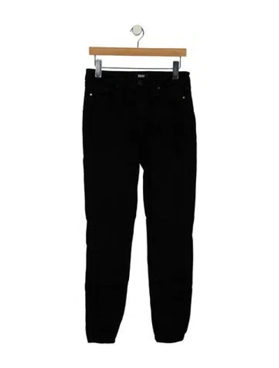 Pre-owned Paige Gamble Mid-rise Skinny Leg Jeans In Black