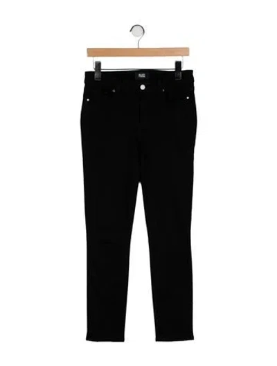 Pre-owned Paige Gamble Mid-rise Skinny Leg Jeans In Black