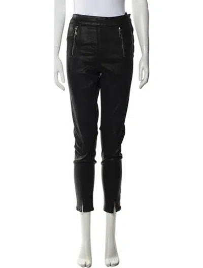 Pre-owned Paige Gamble Mid-rise Skinny Leg Jeans In Black
