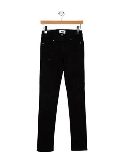 Pre-owned Paige Gamble Mid-rise Skinny Leg Jeans In Black