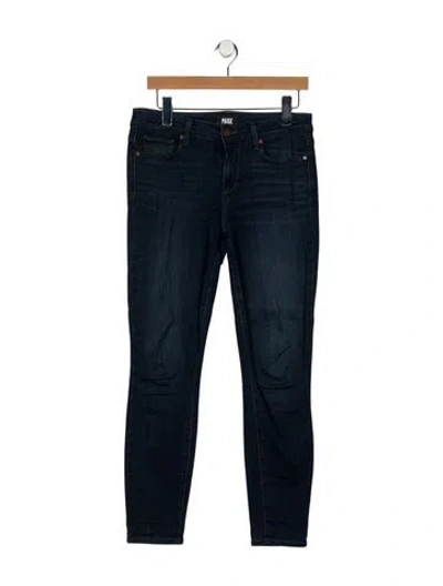 Pre-owned Paige Gamble Mid-rise Skinny Leg Jeans In Blue