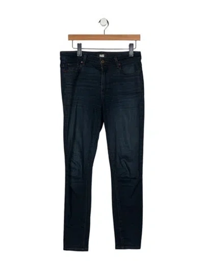 Pre-owned Paige Gamble Mid-rise Skinny Leg Jeans In Blue