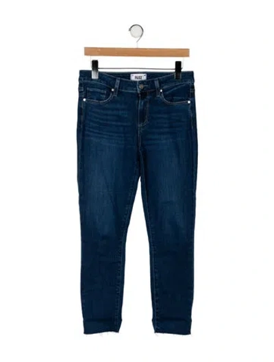 Pre-owned Paige Gamble Mid-rise Skinny Leg Jeans In Blue