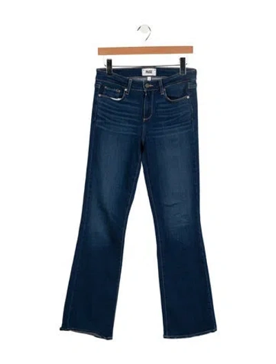 Pre-owned Paige Gamble Mid-rise Straight Leg Jeans In Blue