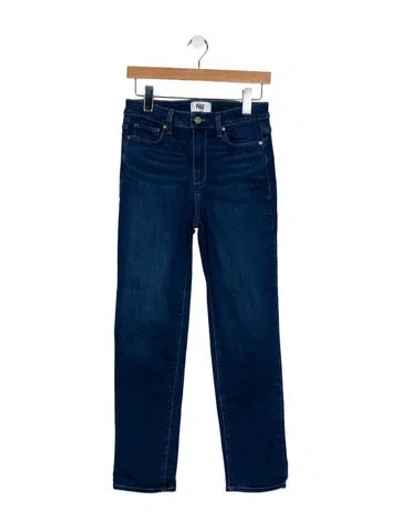 Pre-owned Paige Gamble Mid-rise Straight Leg Jeans In Blue