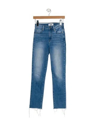 Pre-owned Paige Gamble Mid-rise Straight Leg Jeans In Blue