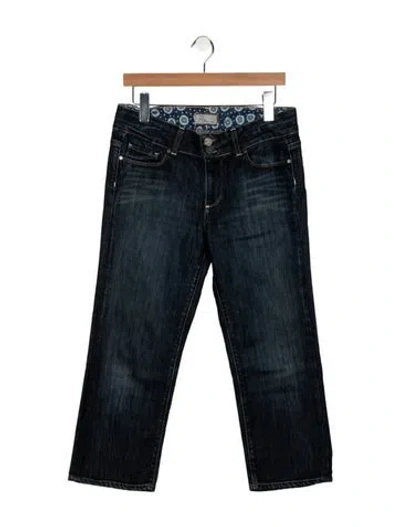 Pre-owned Paige Gamble Mid-rise Straight Leg Jeans In Blue