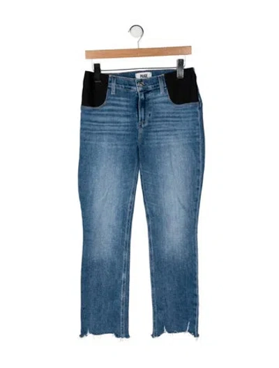 Pre-owned Paige Gamble Mid-rise Straight Leg Jeans In Blue