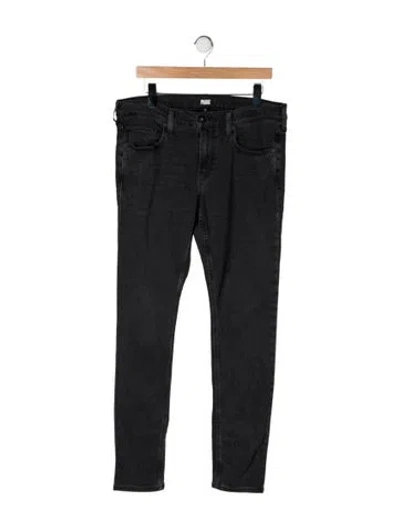 Pre-owned Paige Gamble Mid-rise Straight Leg Jeans In Gray