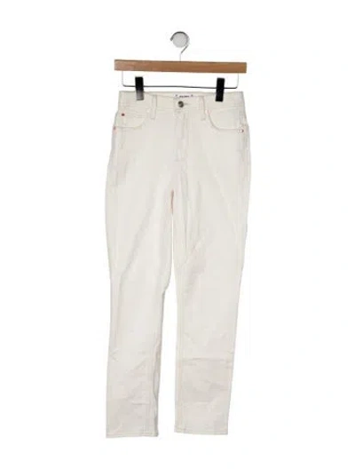 Pre-owned Paige Gamble Mid-rise Straight Leg Jeans In Neutral