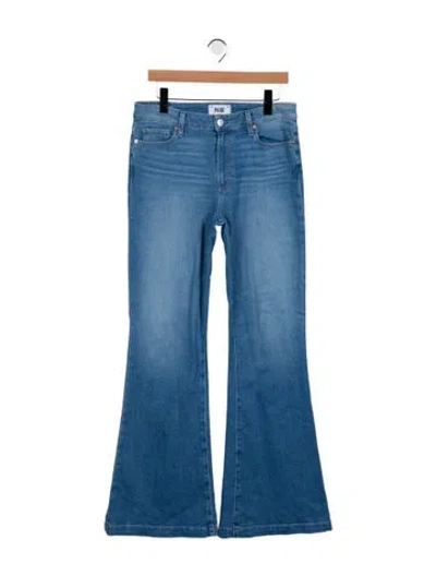 Pre-owned Paige Gamble Mid-rise Wide Leg Jeans In Blue