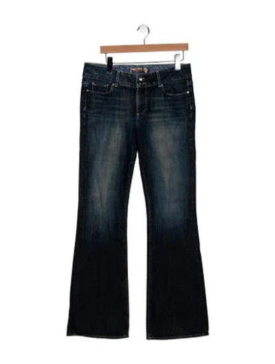 Pre-owned Paige Gamble Mid-rise Wide Leg Jeans In Blue