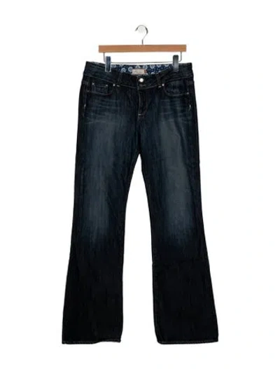 Pre-owned Paige Gamble Mid-rise Wide Leg Jeans In Blue
