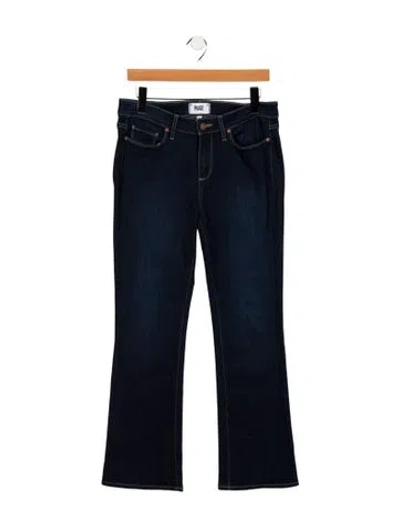 Pre-owned Paige Gamble Mid-rise Wide Leg Jeans In Blue