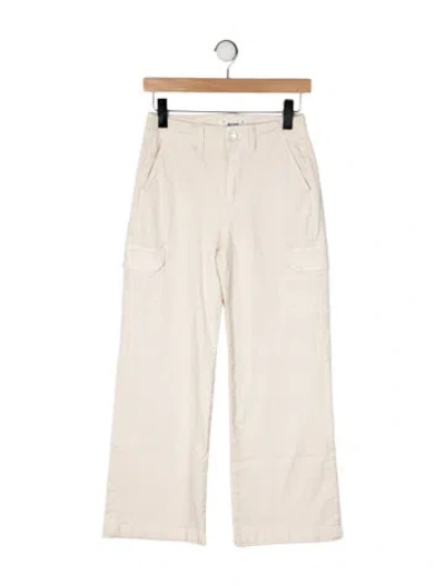 Pre-owned Paige Gamble Mid-rise Wide Leg Jeans In Neutral