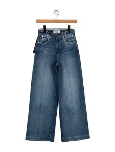 Pre-owned Paige Gamble Mid-rise Wide Leg Jeans W/ Tags In Blue