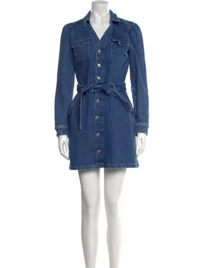 Pre-owned Paige Gamble Mini Dress In Blue
