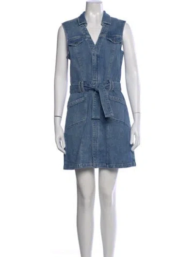 Pre-owned Paige Gamble Mini Dress In Blue
