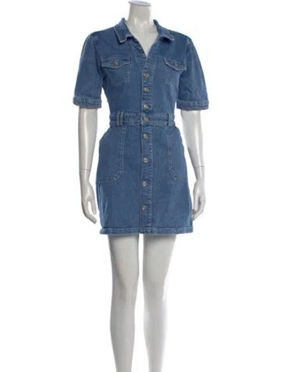 Pre-owned Paige Gamble Mini Dress In Blue