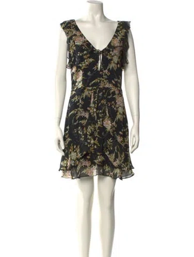 Pre-owned Paige Gamble Silk Mini Dress In Black