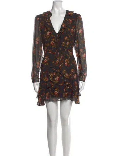 Pre-owned Paige Gamble Silk Mini Dress In Brown