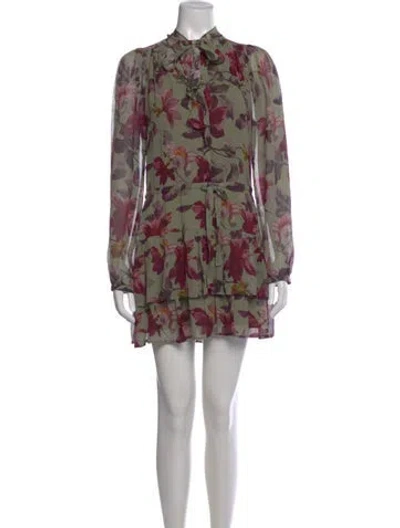 Pre-owned Paige Gamble Silk Mini Dress In Multi