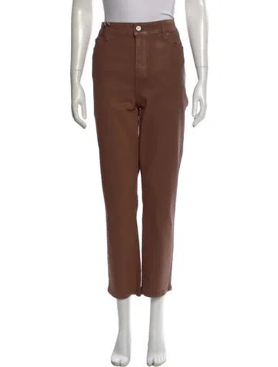 Pre-owned Paige Gamble Straight Leg Pants In Brown