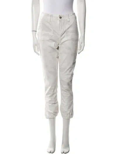Pre-owned Paige Gamble Straight Leg Pants In White