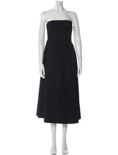 Pre-owned Paige Gamble Strapless Midi Length Dress In Gray