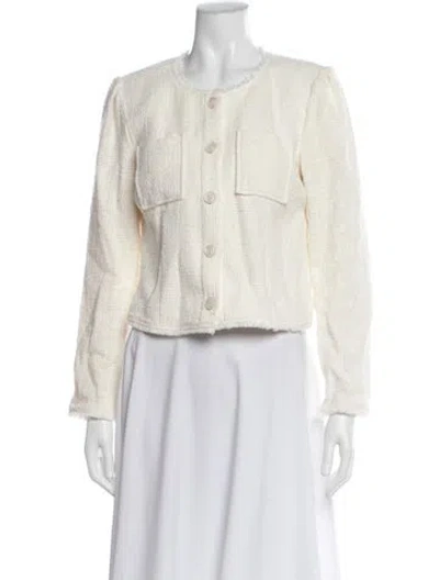 Pre-owned Paige Gamble Tweed Pattern Jacket In Neutral
