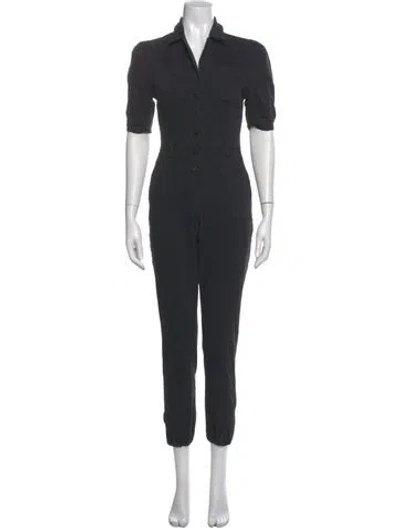 Pre-owned Paige Gamble V-neck Jumpsuit In Gray