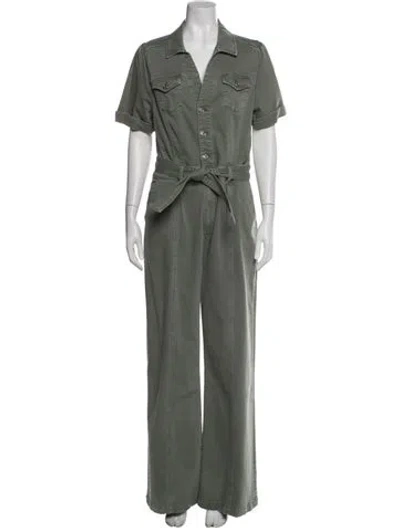 Pre-owned Paige Gamble V-neck Jumpsuit In Green