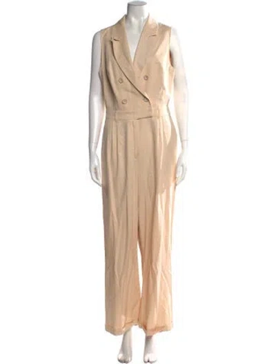 Pre-owned Paige Gamble V-neck Jumpsuit In Neutral
