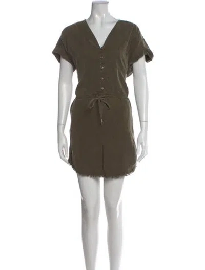 Pre-owned Paige Gamble V-neck Mini Dress In Green