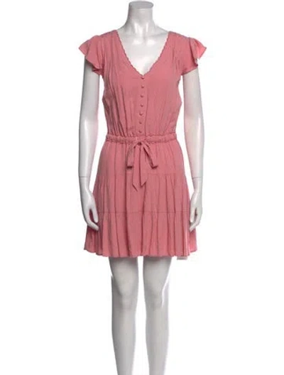 Pre-owned Paige Gamble V-neck Mini Dress In Pink