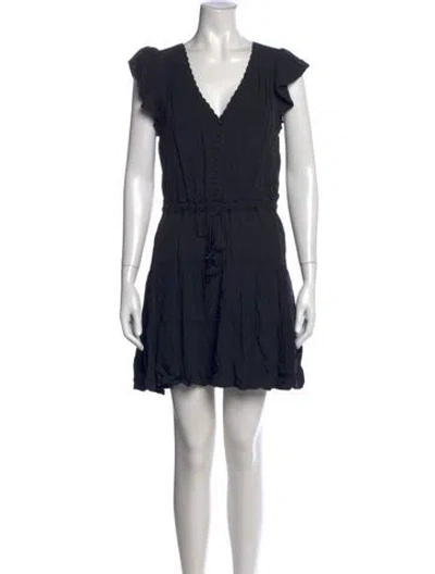 Pre-owned Paige Gamble V-neck Mini Dress W/ Tags In Black