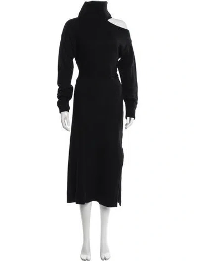 Pre-owned Paige Gamble Wool Long Dress In Black