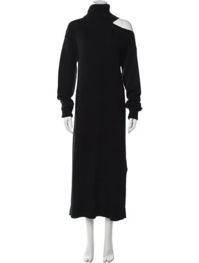 Pre-owned Paige Gamble Wool Long Dress In Black