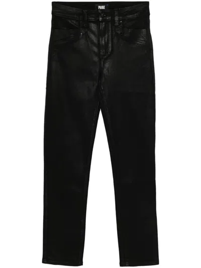 Paige Gem Leather-like Skinny Jeans Clothing In Black