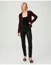 Paige Hoxton Ankle Jean In Deep Emerald Luxe Coating In Black