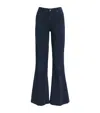 Paige High-waisted Indigo Denim Jeans With Flared Silhouette In Blue