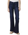 Paige Genevieve Transcend Dark Blue Flared Jeans In Blue