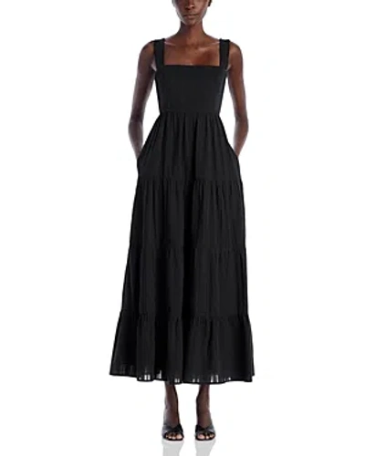 Paige Ginseng Cotton Dress In Black